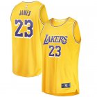 Camiseta LeBron James 23 Los Angeles Lakers Icon Edition Amarillo Hombre